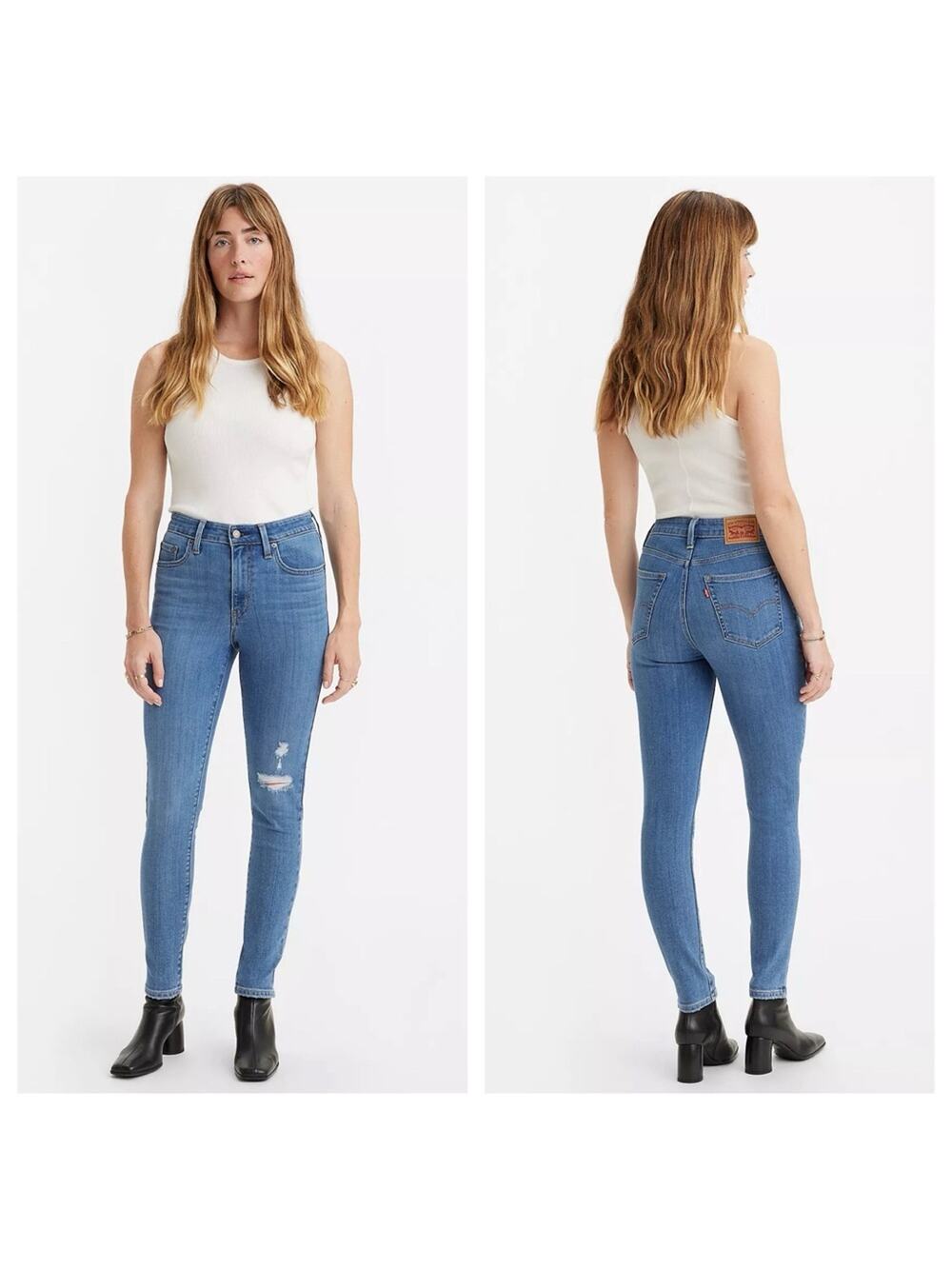 NEW Levi’s Women’s 721 High Rise Skinny Jeans Stretch Distressed Size 33